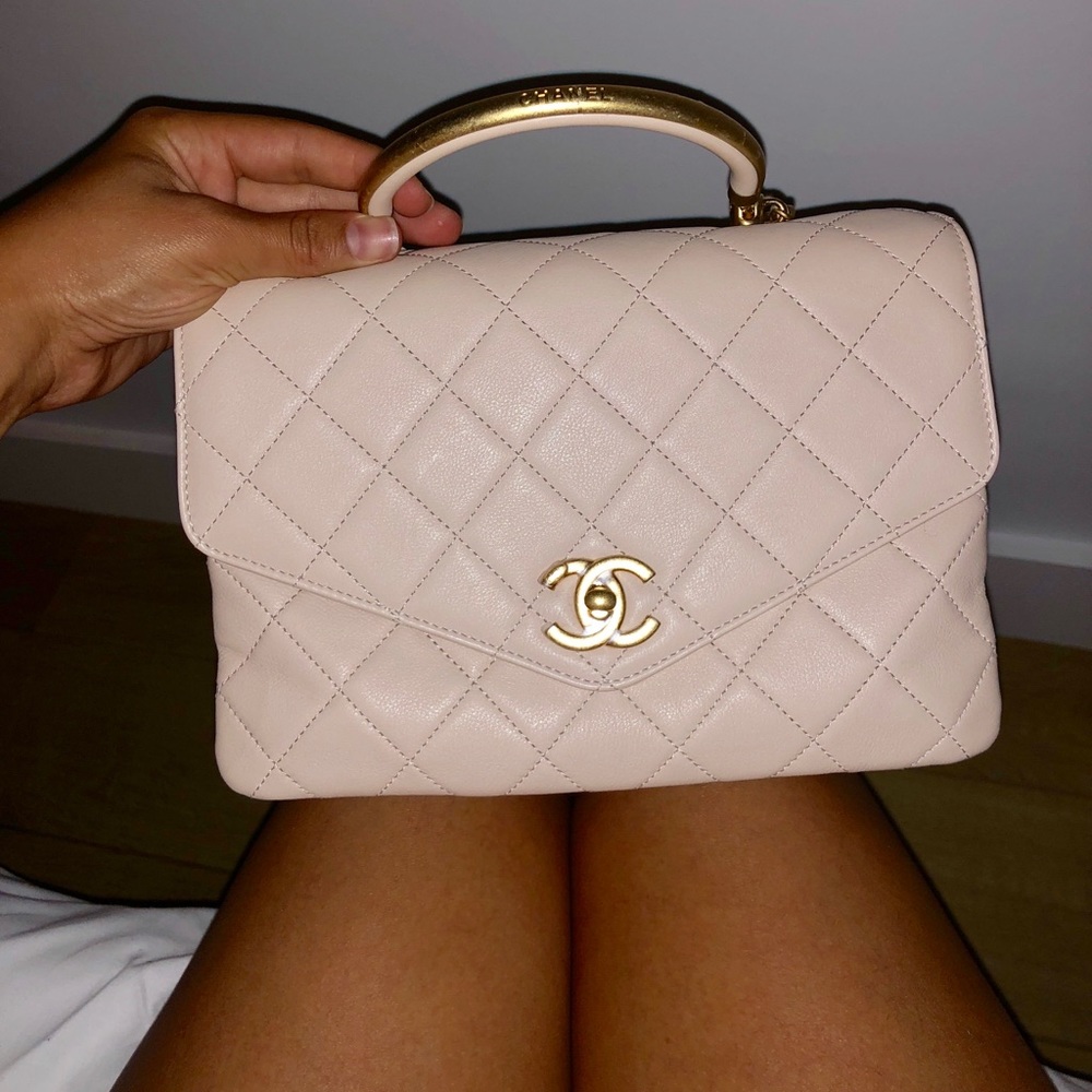 Brand New Chanel Collection Piece Flap Bag | Beige & Gold